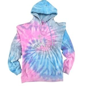 Las Vegas Nevada Tie Dye Hoodie Welcome to Fabulous Pink Blue Large